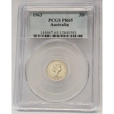 AUSTRALIA 1963 . THREEPENCE . PROOF